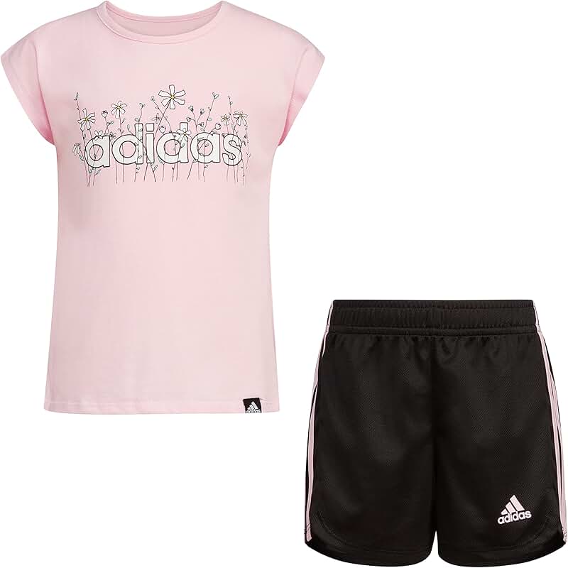 Girls' Graphic Tee and Mesh Shorts Set