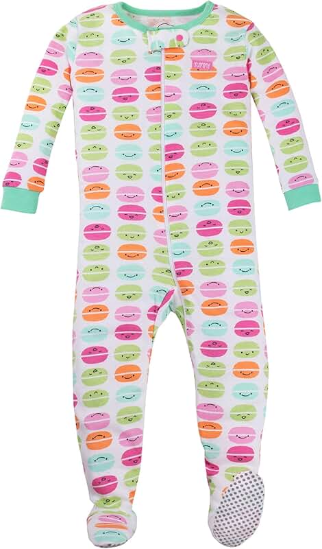 Girls' Footed Sleepwear One Piece, Green, 9 Months