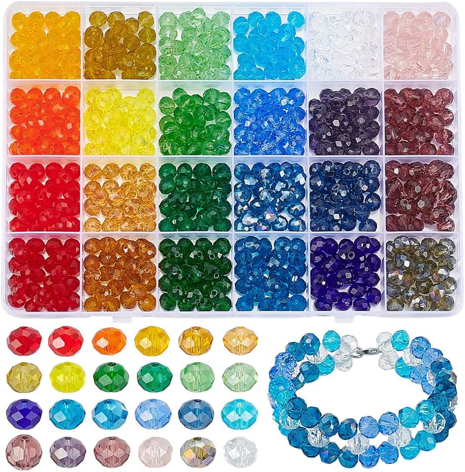 24 Colors Crystal Glass Beads for Jewelry and Crafts