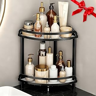 Large Black Corner Shelf for Bathroom and Kitchen Storage