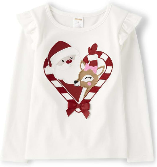 Baby Girls' and Toddler Long Sleeve Christmas Shirt