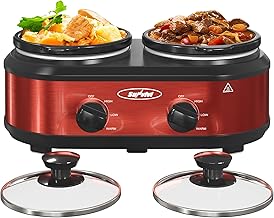 Dual 1.25 Quart Slow Cookers with Removable Pots