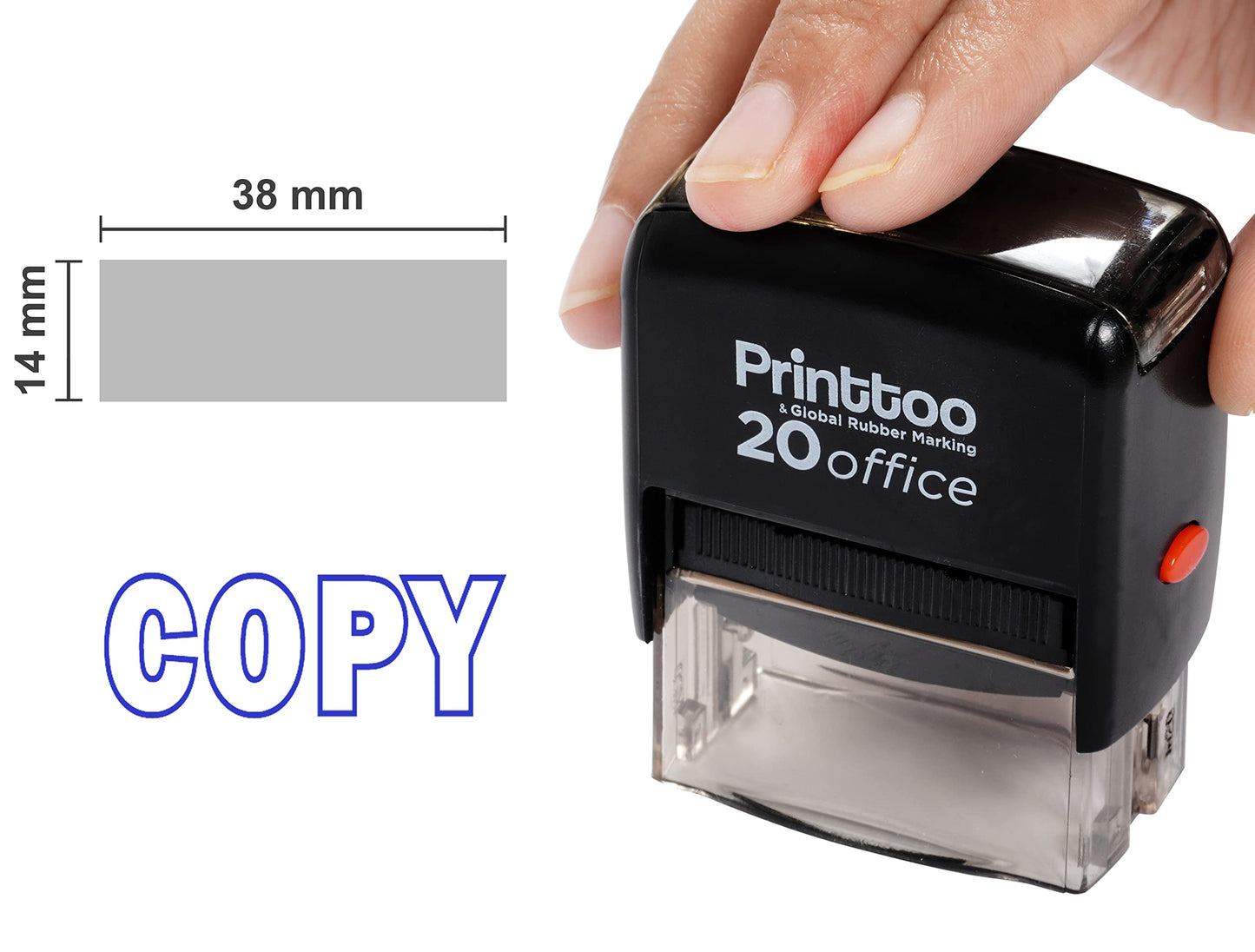 Blue Self-Inking Rubber Stamp for Office Use