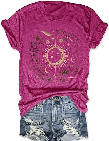 Women’s Mystic Moon and Sun Flower Short Sleeve Shirt