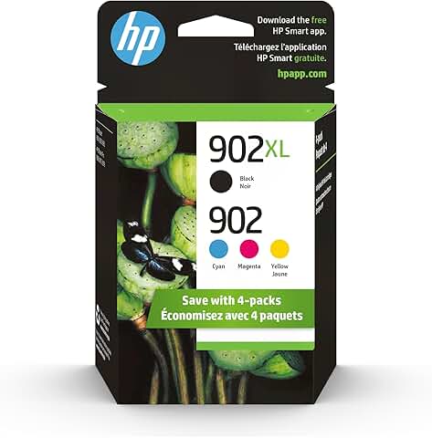 Cyan, Magenta, Yellow, and Black Ink Cartridges (4-Pack)
