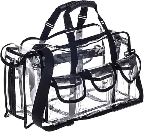 Clear PVC Makeup Organizer with Pockets and Tissue Holder