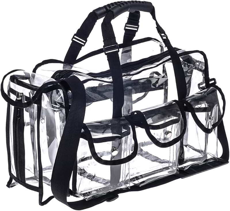Clear PVC Makeup Organizer with Pockets and Tissue Holder