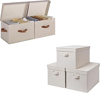 Fabric Storage Bins with Foldable Decorative Boxes