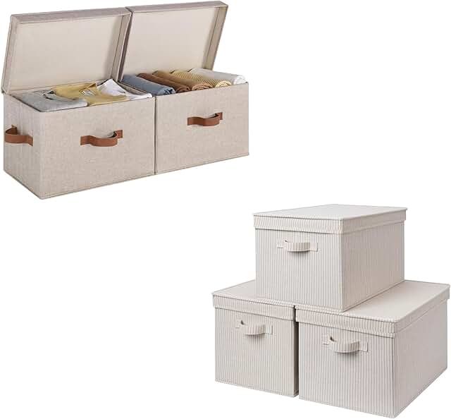 Fabric Storage Bins with Foldable Decorative Boxes