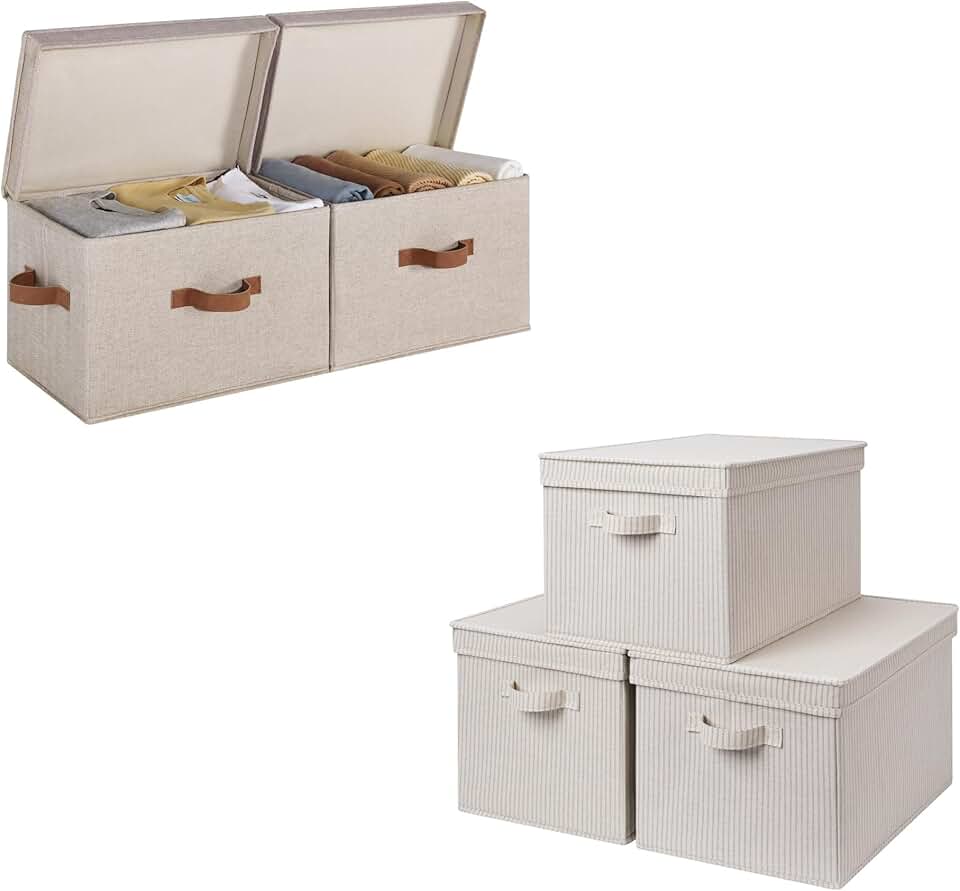 Fabric Storage Bins with Foldable Decorative Boxes