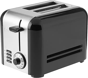 Compact stainless 2-slice toaster
