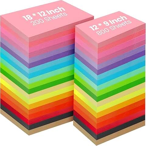 300 Sheets Colored Construction Paper for Arts and Crafts