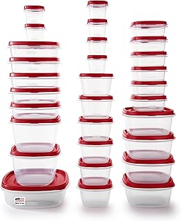 60-Piece Red Food Storage Containers with Lids
