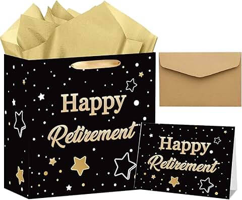 Small Retirement Gift Bag with Tissue and Card
