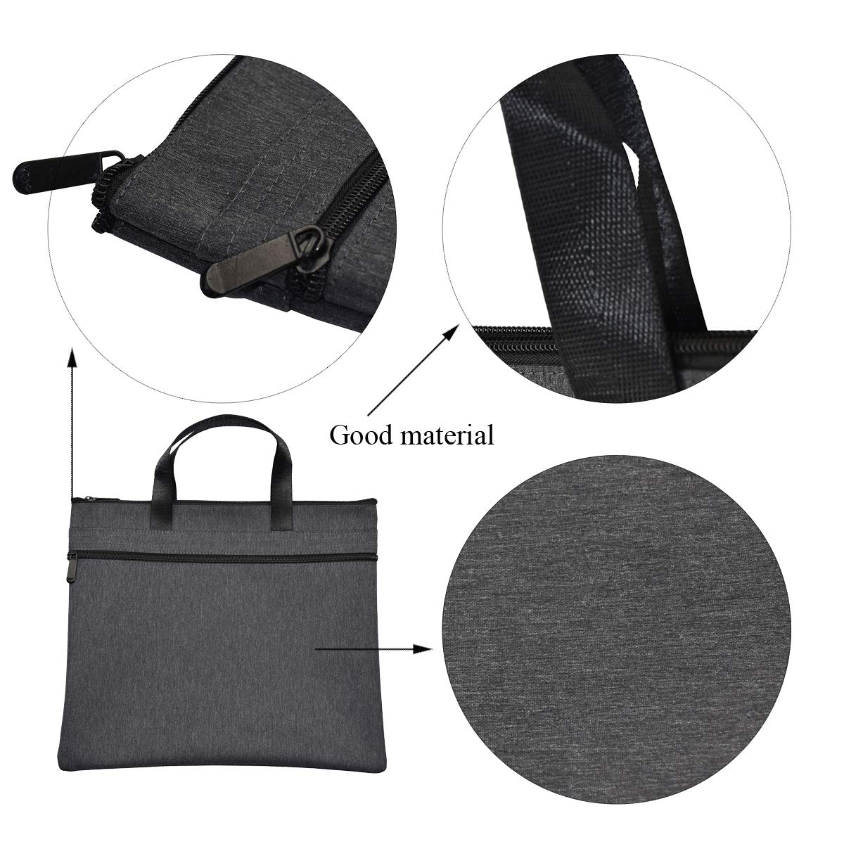 Waterproof Zipper Document Bag for Office and Meetings