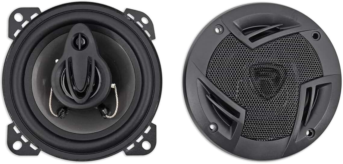 4-Inch 3-Way Car Speakers, 500W, 4 Ohm