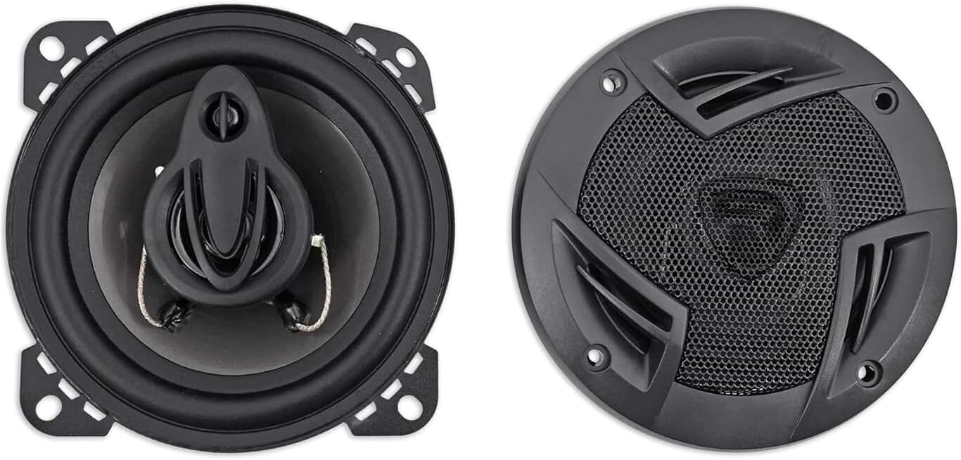 4-Inch 3-Way Car Speakers, 500W, 4 Ohm