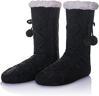 Women's Fuzzy Winter Snowflake Indoor Socks