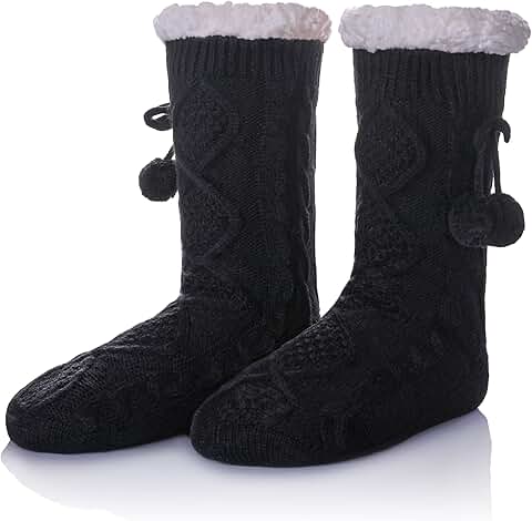 Women's Fuzzy Winter Snowflake Indoor Socks