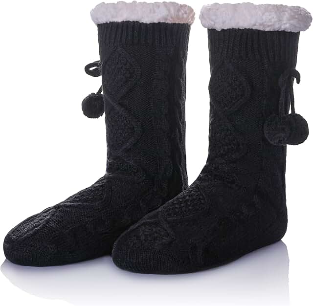 Women's Fuzzy Winter Snowflake Indoor Socks