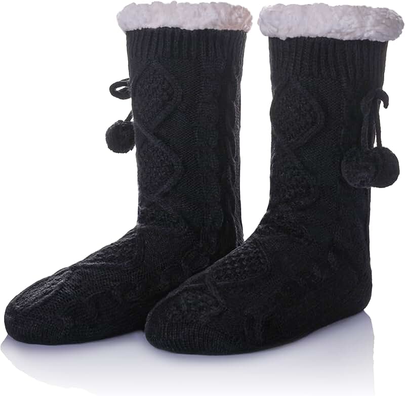 Women's Fuzzy Winter Snowflake Indoor Socks