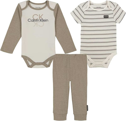 Baby boys three-piece creeper pant set