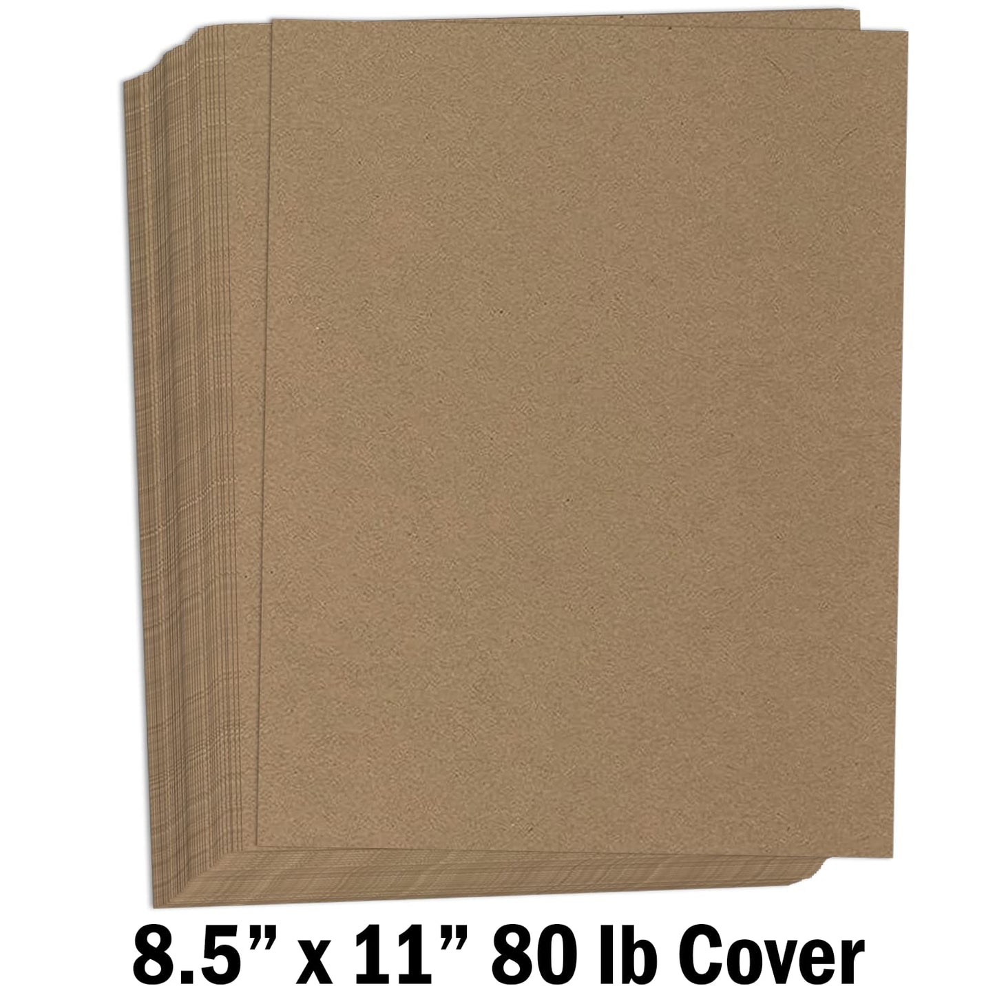 Brown Kraft Cardstock Paper, 8.5 x 11 inches, 80 lb, 50 sheets