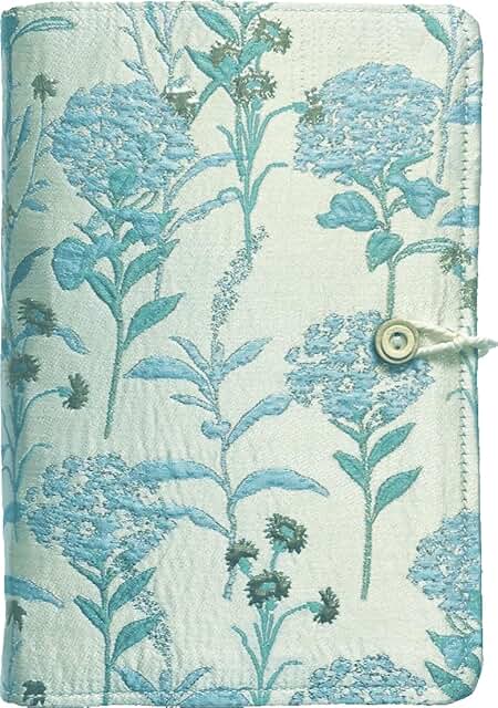 Blue Flower Embroidery Refillable Journal for Women