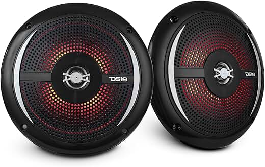Marine Slim 6.5" 2-Way Speaker Pair with RGB LED