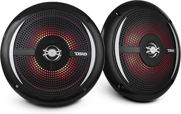 Marine Slim 6.5" 2-Way Speaker Pair with RGB LED
