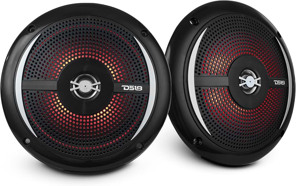 Marine Slim 6.5" 2-Way Speaker Pair with RGB LED