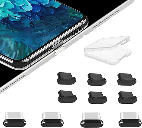 USB C Dust Plug Cover Set with Aluminum and Silicone