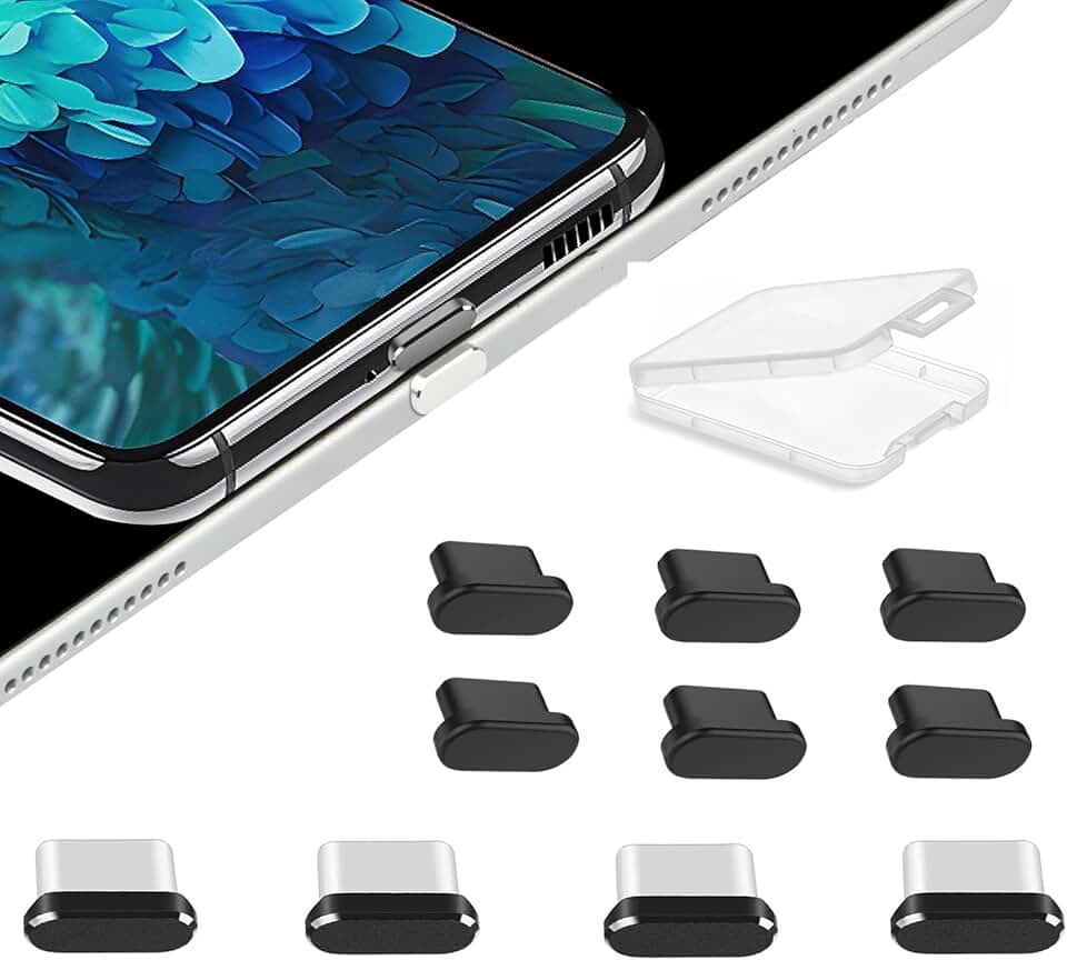 USB C Dust Plug Cover Set with Aluminum and Silicone