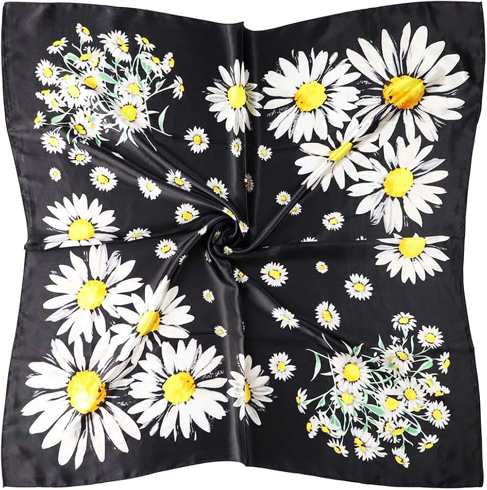 Silk-Like Satin Head Scarf for Women, 35 Inch Square