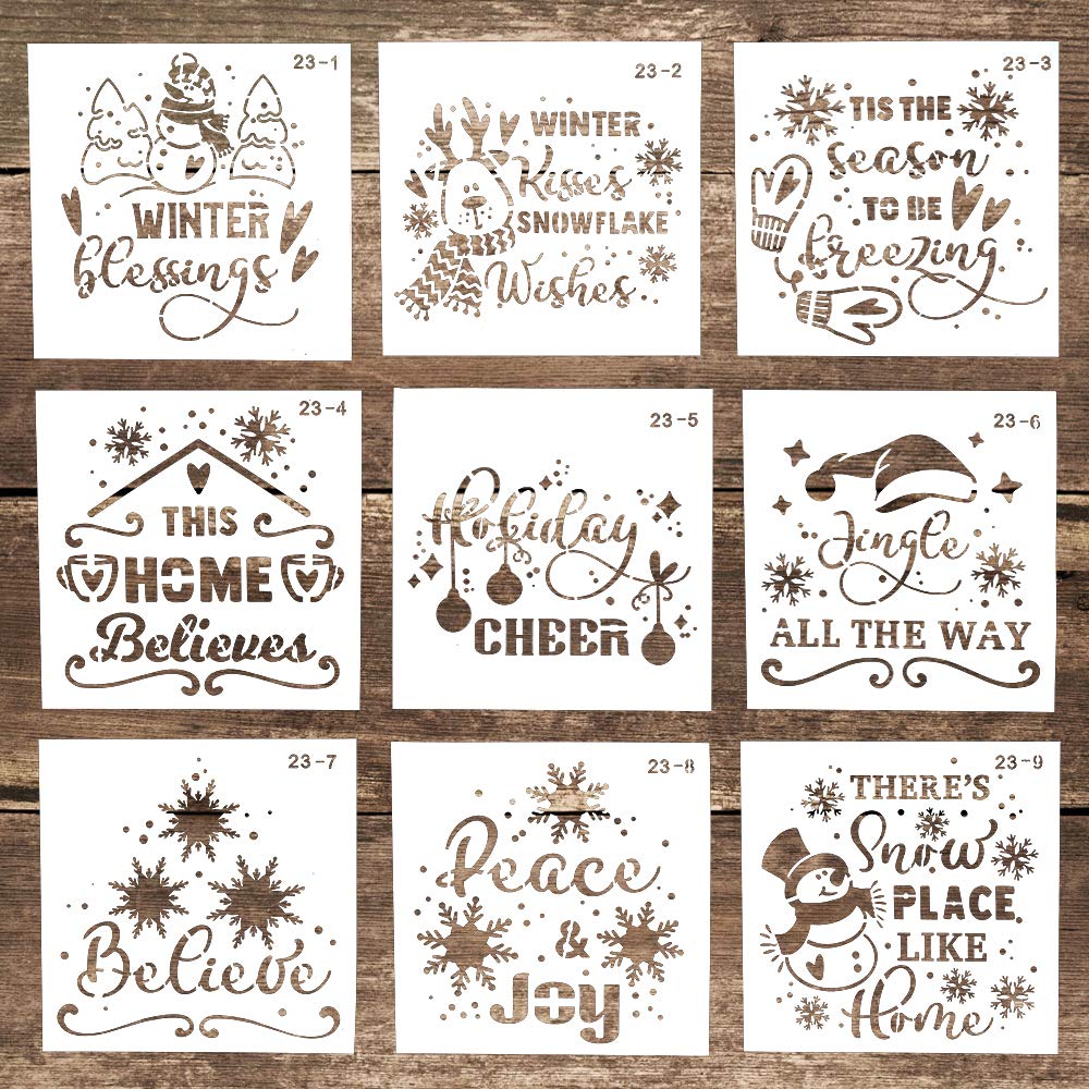 Winter Letter Template Set 9, 5.9 Inch