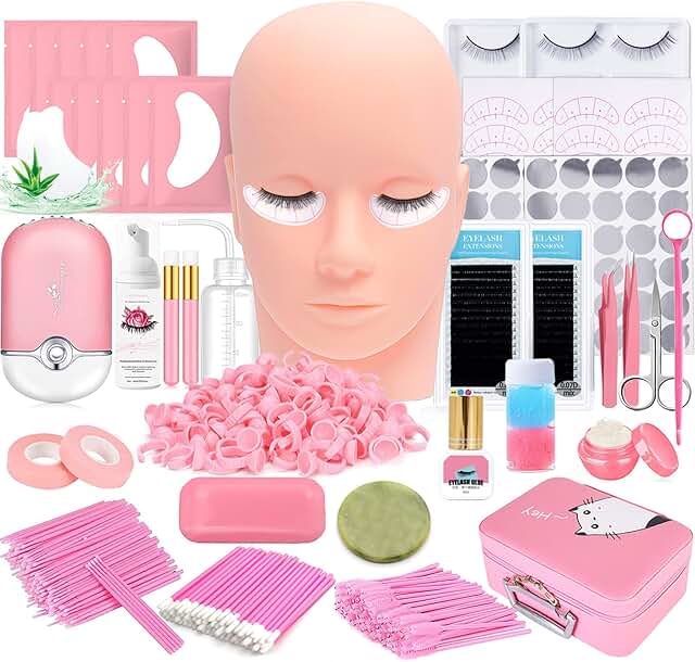 Lash Extension Practice Kit with Mannequin Head and Tools