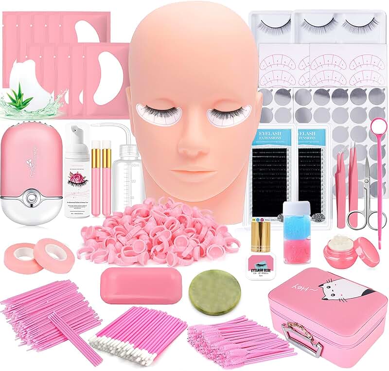 Lash Extension Practice Kit with Mannequin Head and Tools