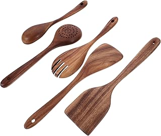 Set of nonstick cooking utensils with spatula, spoon, and salad fork