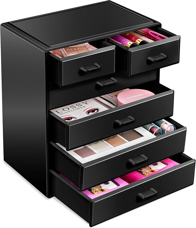 Large Acrylic Makeup and Jewelry Organizer with Drawers