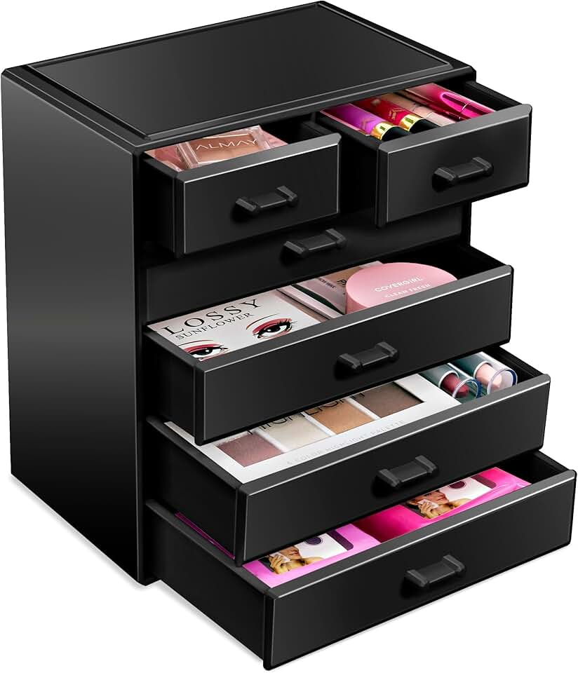 Large Acrylic Makeup and Jewelry Organizer with Drawers