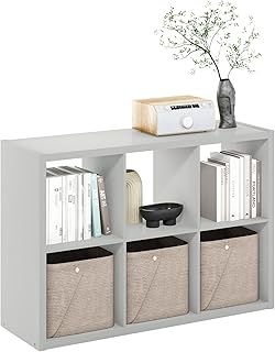 6-Cube Reversible Bookshelf for Living Room and Office