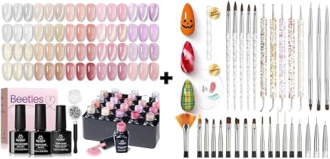 20-Color Gel Nail Polish Set with Art Tools