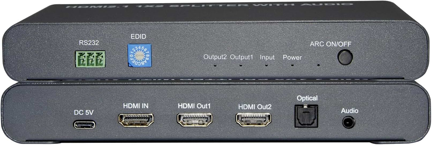 HDMI 2.1 Splitter with Audio Extractor and Outputs