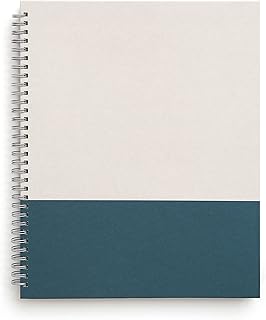 Large Gray and Teal Hard Cover Ruled Notebook