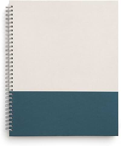 Large Gray and Teal Hard Cover Ruled Notebook