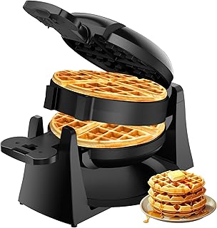 Double Belgian Waffle Maker with Flip and Nonstick Plates