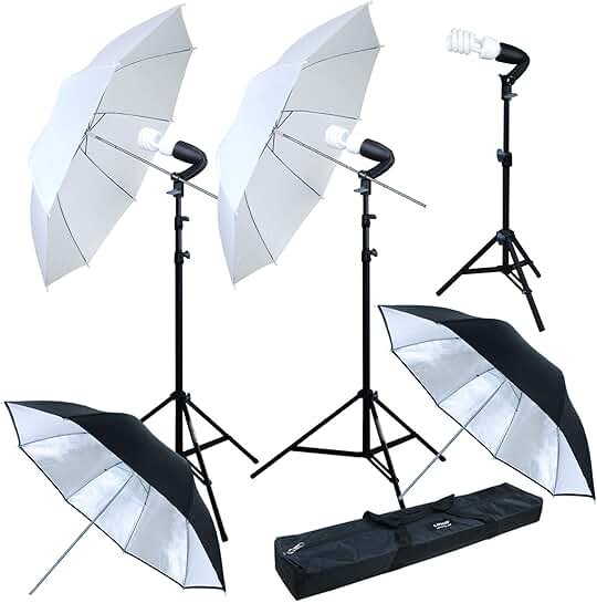 600W Umbrella Continuous Lighting Kit for Photography and Video