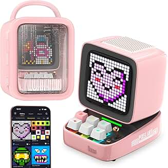 Pink Pixel Art Bluetooth Speaker with DIY App Control