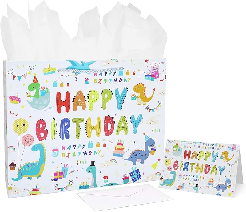 13-inch Dinosaur Party Gift Bags for Kids