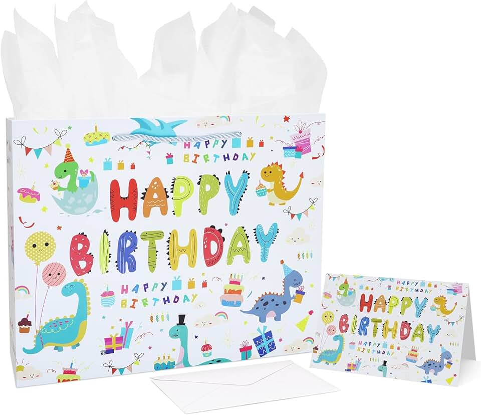 13-inch Dinosaur Party Gift Bags for Kids